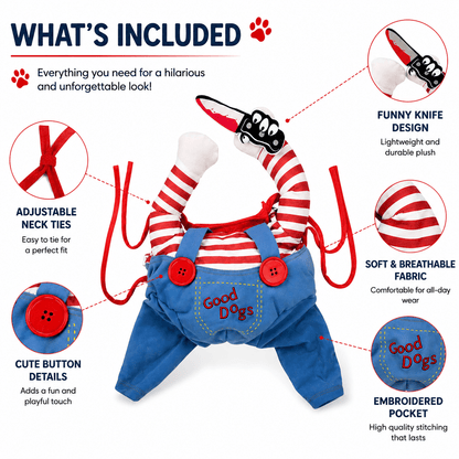 Scary Doll Pet Costume & Funny Halloween Costume for Cats & Dogs