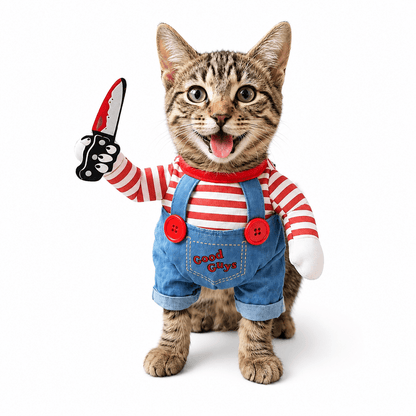 Scary Doll Pet Costume & Funny Halloween Costume for Cats & Dogs
