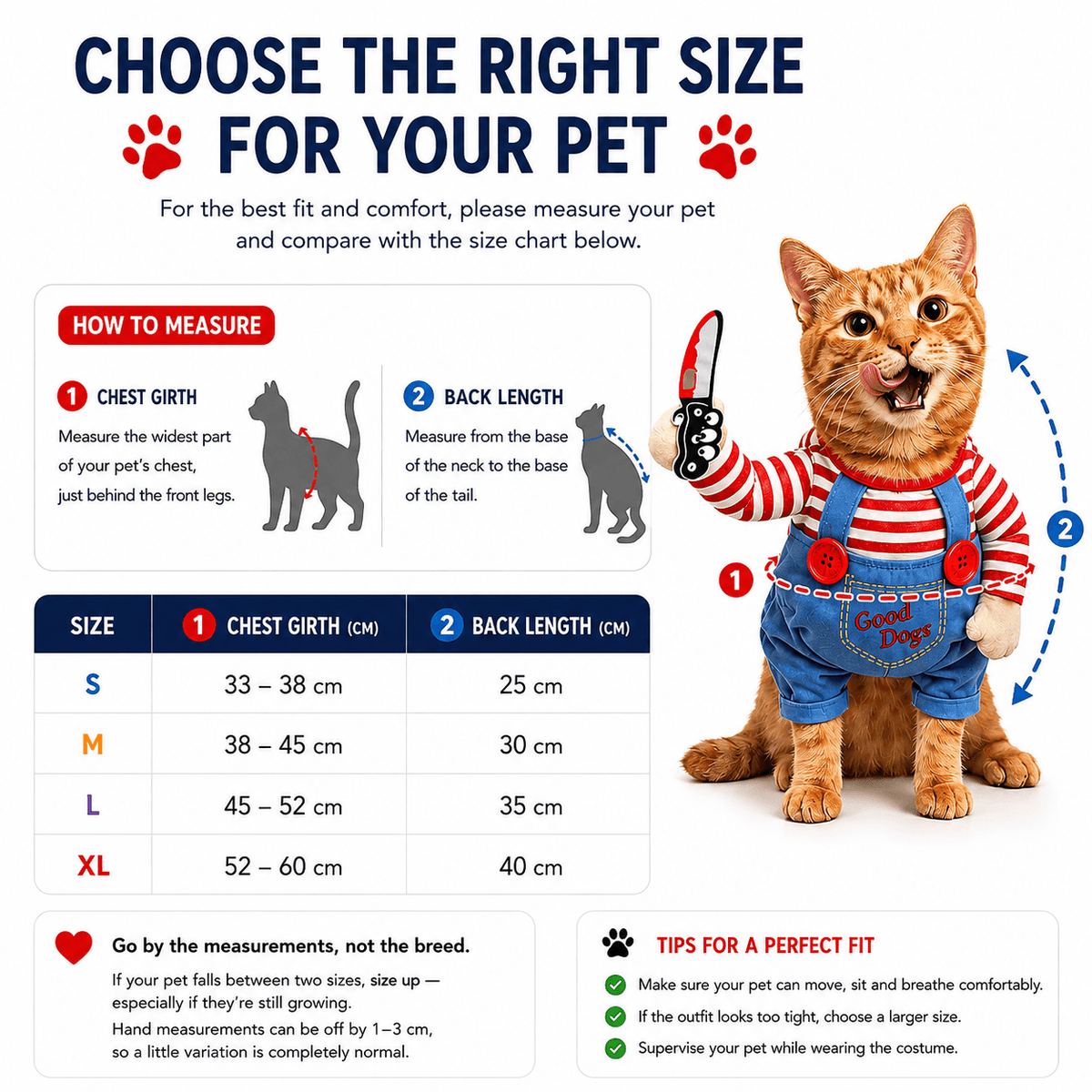 Scary Doll Pet Costume & Funny Halloween Costume for Cats & Dogs