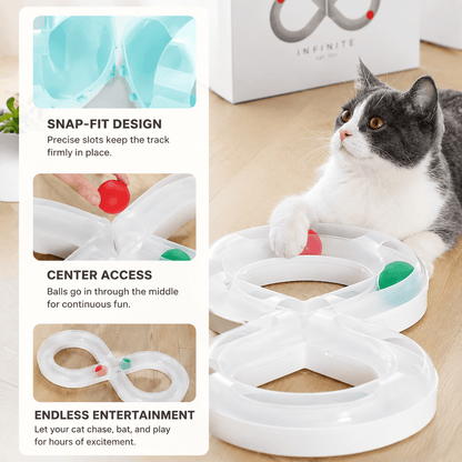 Infinity Figure-Eight Cat Track Toy with Rolling Balls - view 3