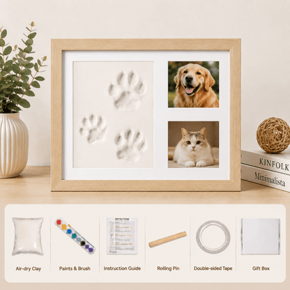 Pet Paw Print Frame Kit Air-Dry Clay and Photo Display - view 8