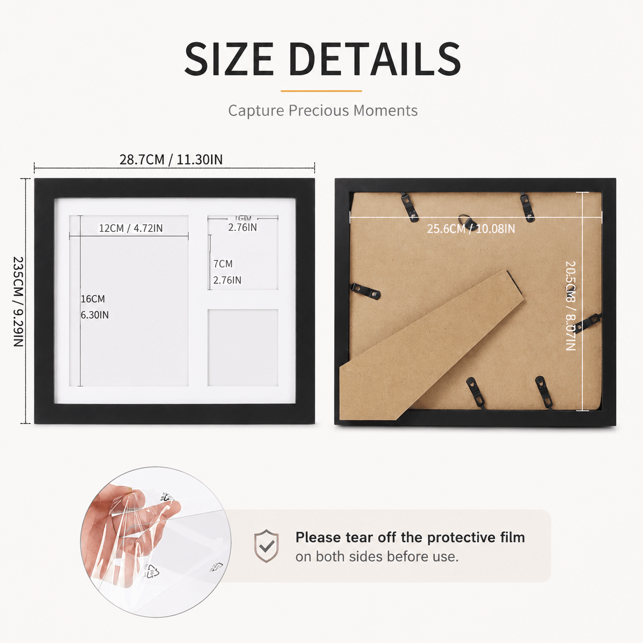 Pet Paw Print Frame Kit Air-Dry Clay and Photo Display - view 2