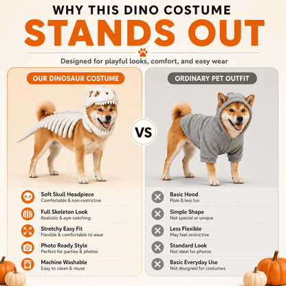 Dinosaur Skeleton Halloween Costume for Dogs and Cats - view 5