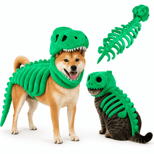 Dinosaur Skeleton Halloween Costume for Dogs and Cats