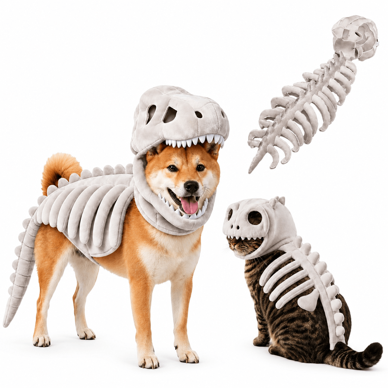 Dinosaur Skeleton Halloween Costume for Dogs and Cats - view 13