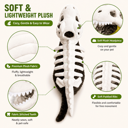 Dinosaur Skeleton Halloween Costume for Dogs and Cats - view 3