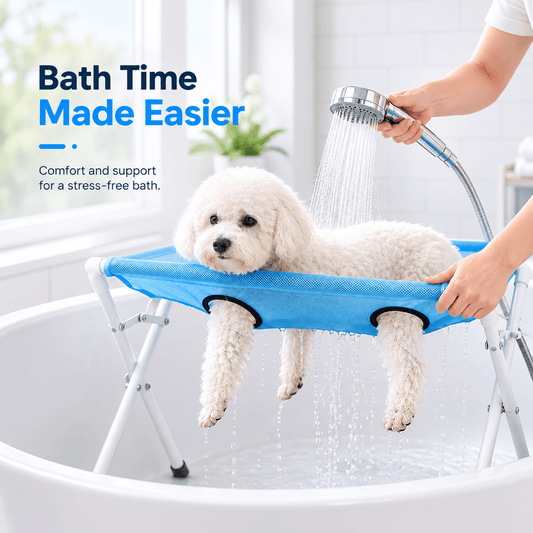Foldable Pet Grooming Hammock Stand for Cats and Dogs