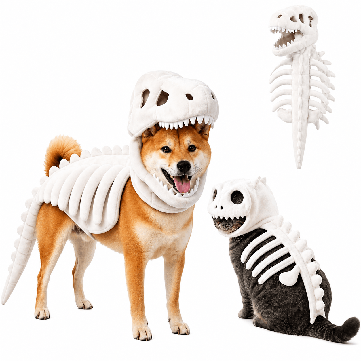 Dinosaur Skeleton Halloween Costume for Dogs and Cats - view 9
