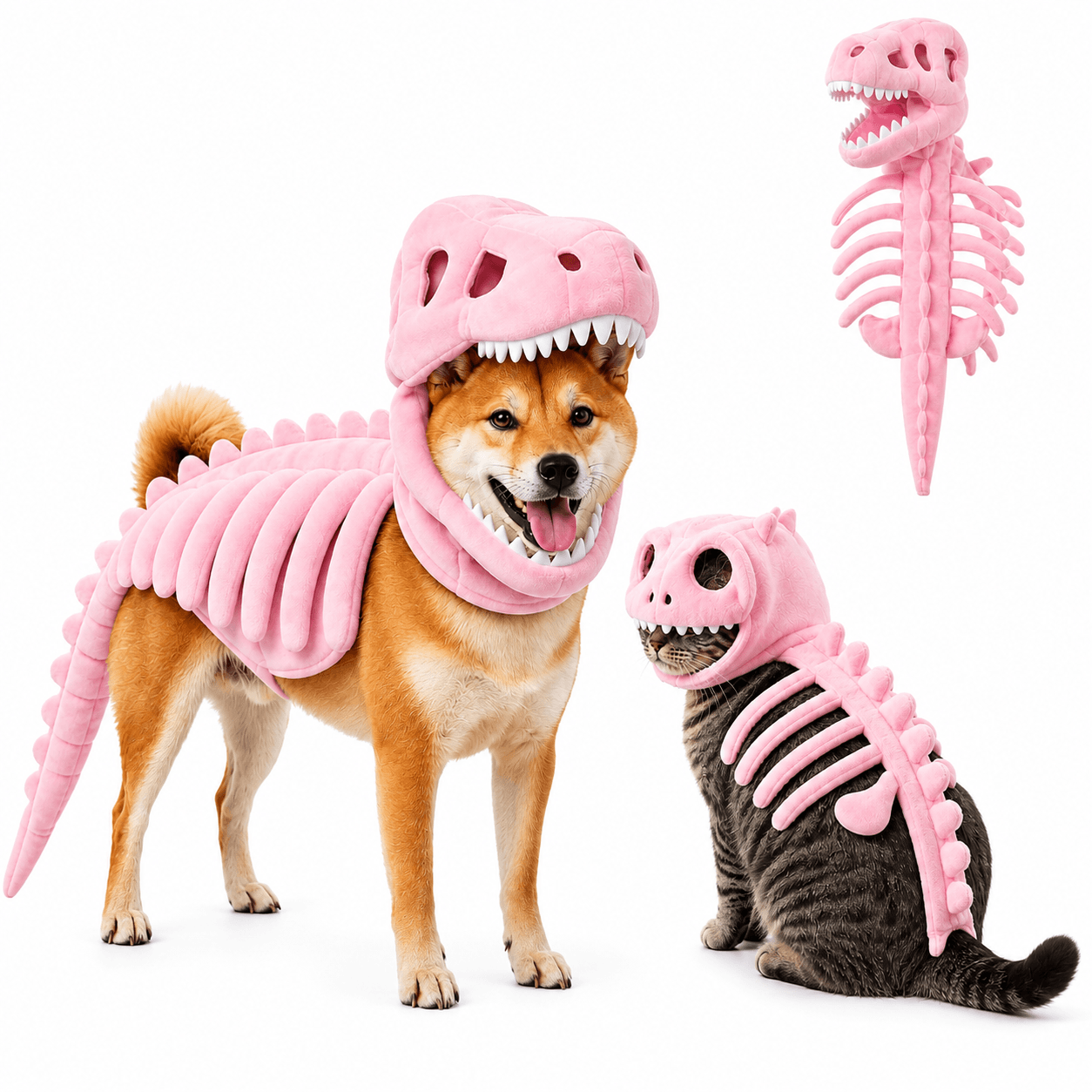 Dinosaur Skeleton Halloween Costume for Dogs and Cats - view 12