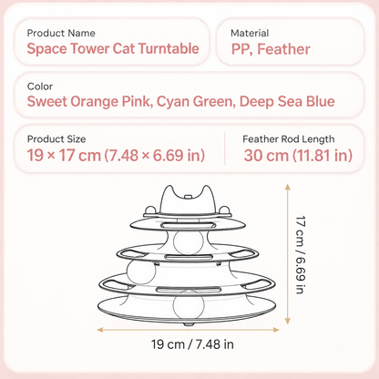 3-Tier Cat Ball Track Toy with Feather Teaser