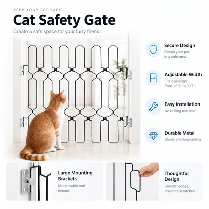 Retractable Dog Gate for Front Door & Tall Metal Pet Safety Barrier