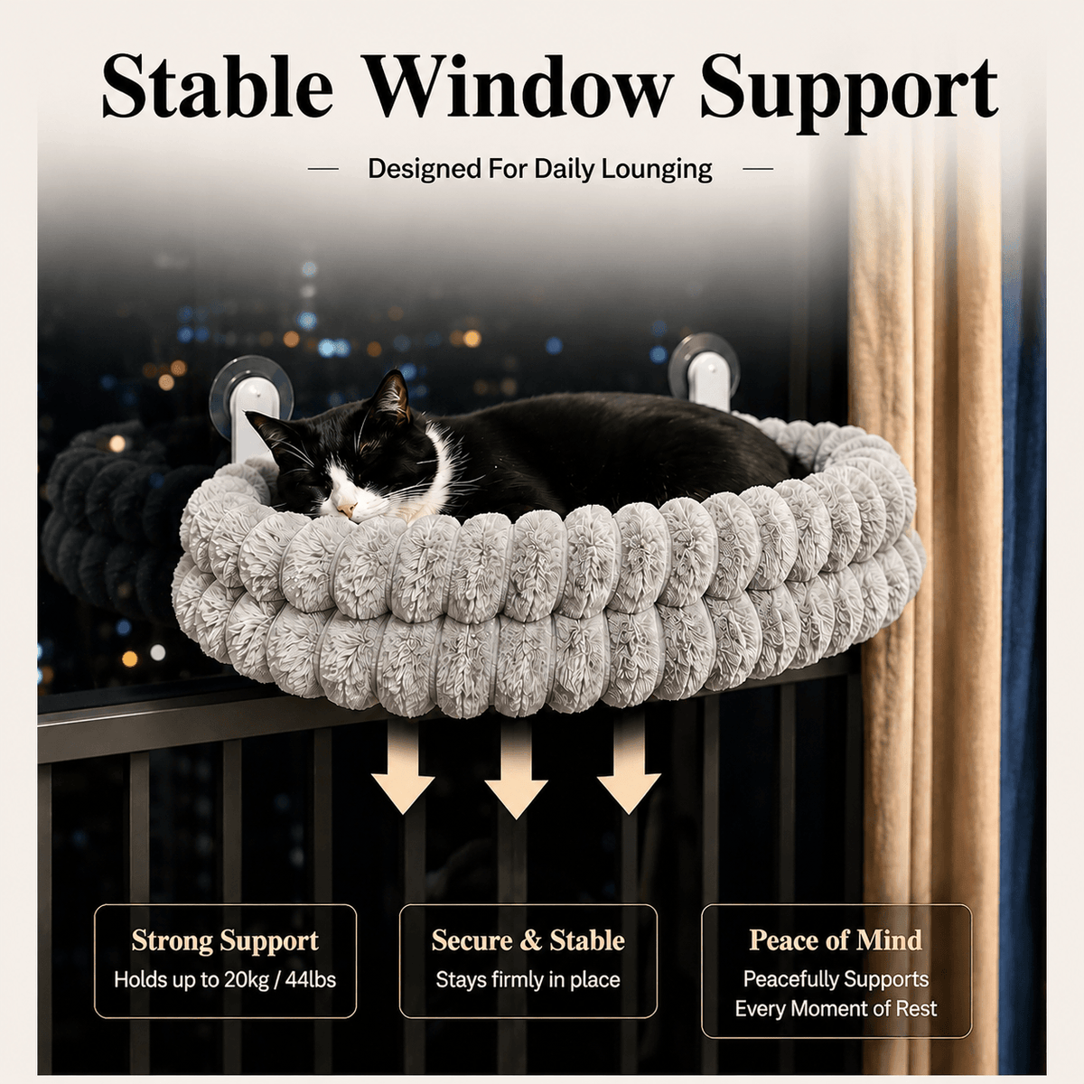 Reversible Cat Window Hammock & Cozy Suction Cup Hanging Bed
