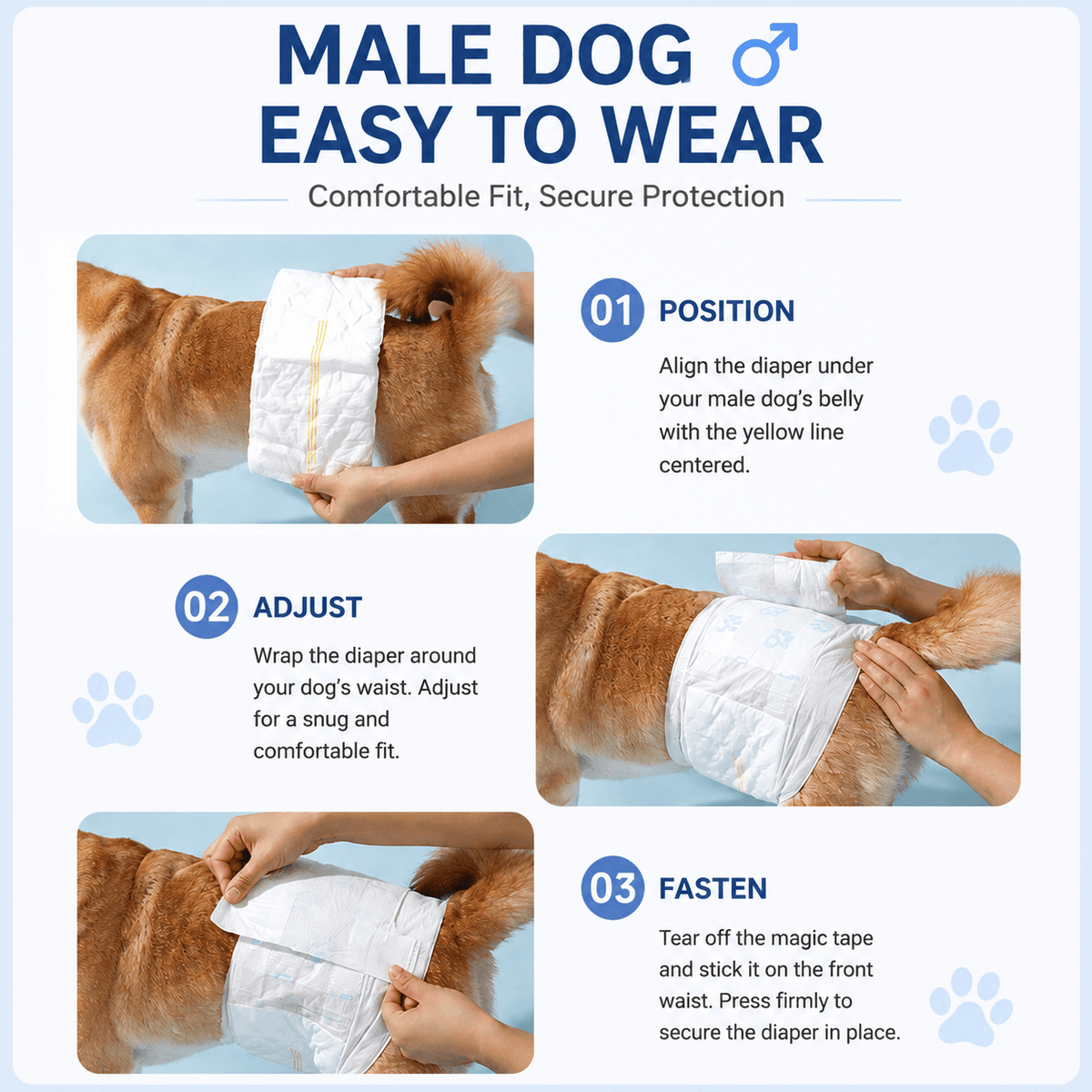 Disposable Dog Diapers for Male & Female Dogs & 10 Pack