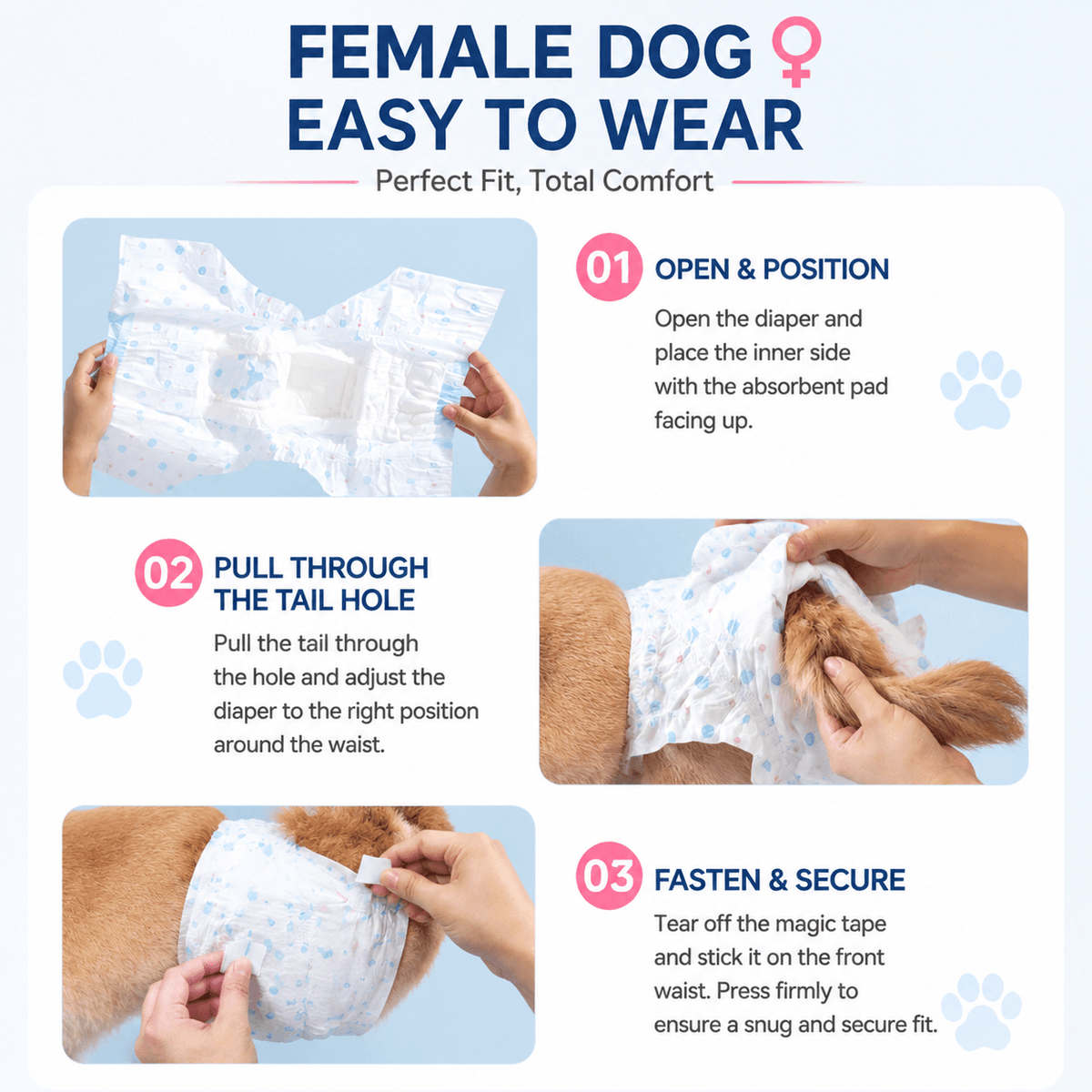 Disposable Dog Diapers for Male & Female Dogs & 10 Pack