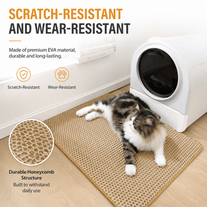 Double Layer Cat Litter Mat & Honeycomb Litter Trap Mat for Cleaner Floors