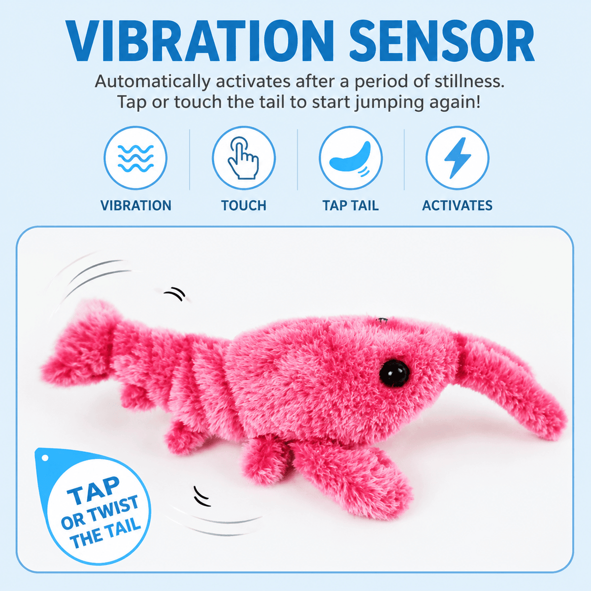Interactive Lobster Pet Toy & Moving Wiggle Toy for Cats & Dogs