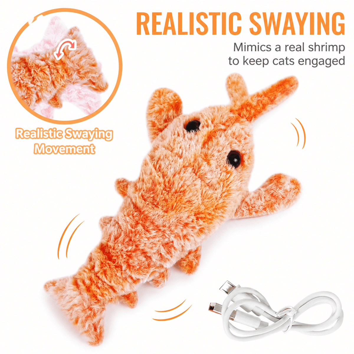 Interactive Lobster Pet Toy & Moving Wiggle Toy for Cats & Dogs