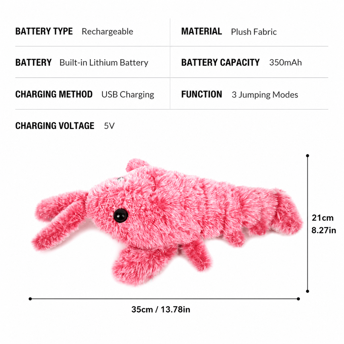 Interactive Lobster Pet Toy & Moving Wiggle Toy for Cats & Dogs