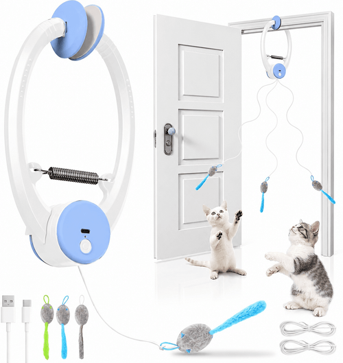 Automatic Hanging Cat Toy & Interactive Moving Mouse Toy for Indoor Cats