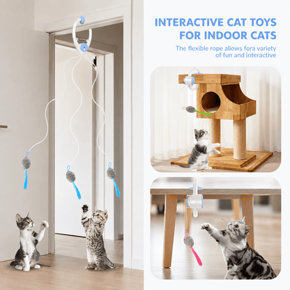 Automatic Hanging Cat Toy & Interactive Moving Mouse Toy for Indoor Cats