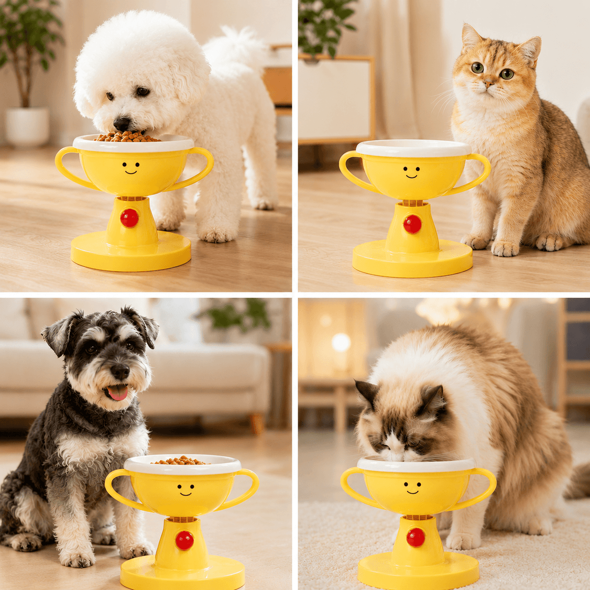 5-Level Adjustable Elevated Pet Bowl & 60° Tilt Feeding Bowl for Cats & Dogs