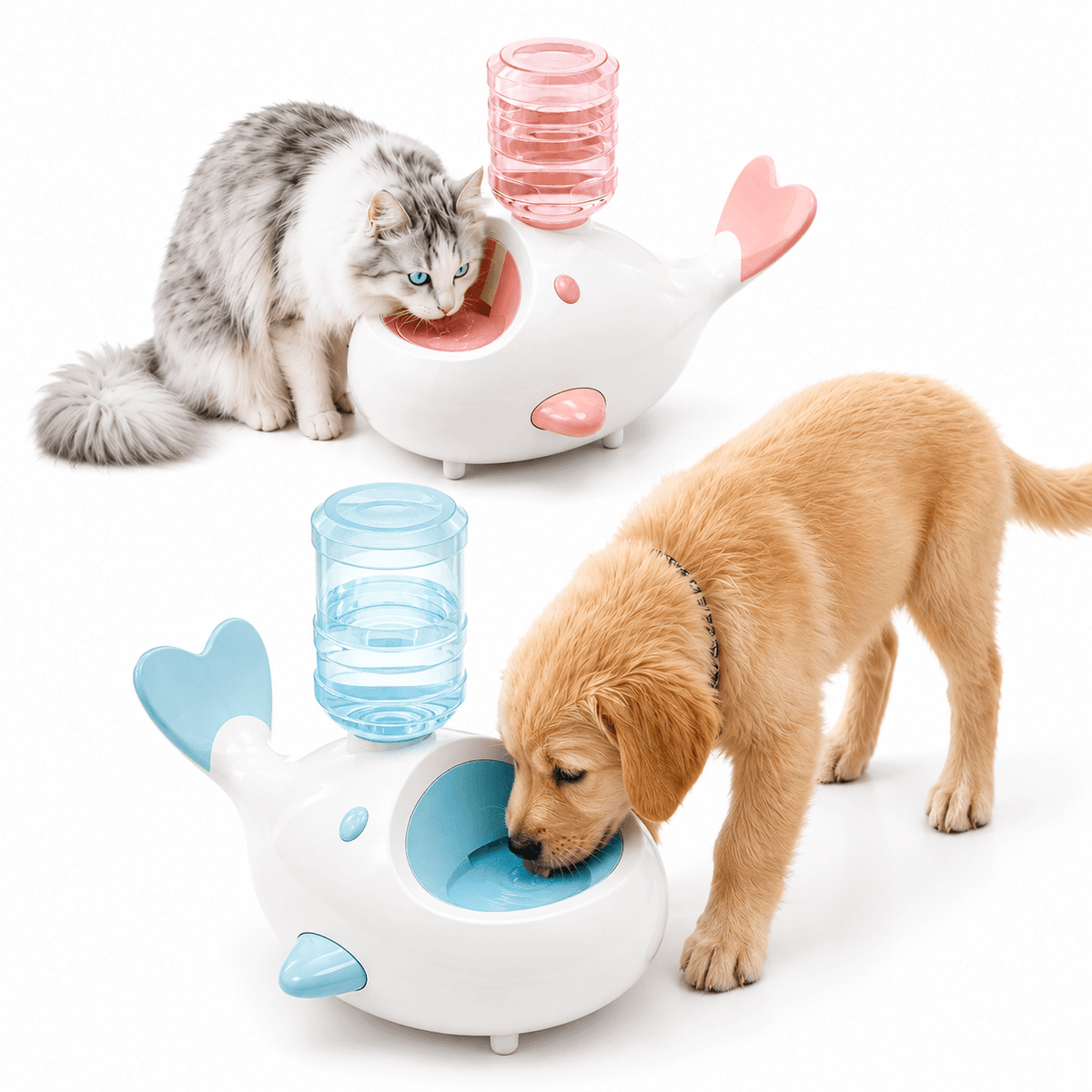 Automatic Pet Water Dispenser & Siphon Gravity Water Bowl for Cats & Dogs