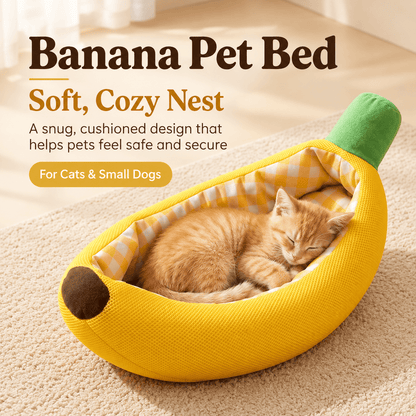 Banana Pet Bed for Cats & Small Dogs