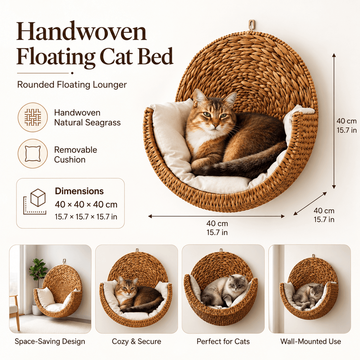 Purrfectly Cozy Handmade Hanging Cat Bed