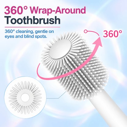 360° Pet Toothbrush 2-Pack & Soft Bristles for Dogs & Cats