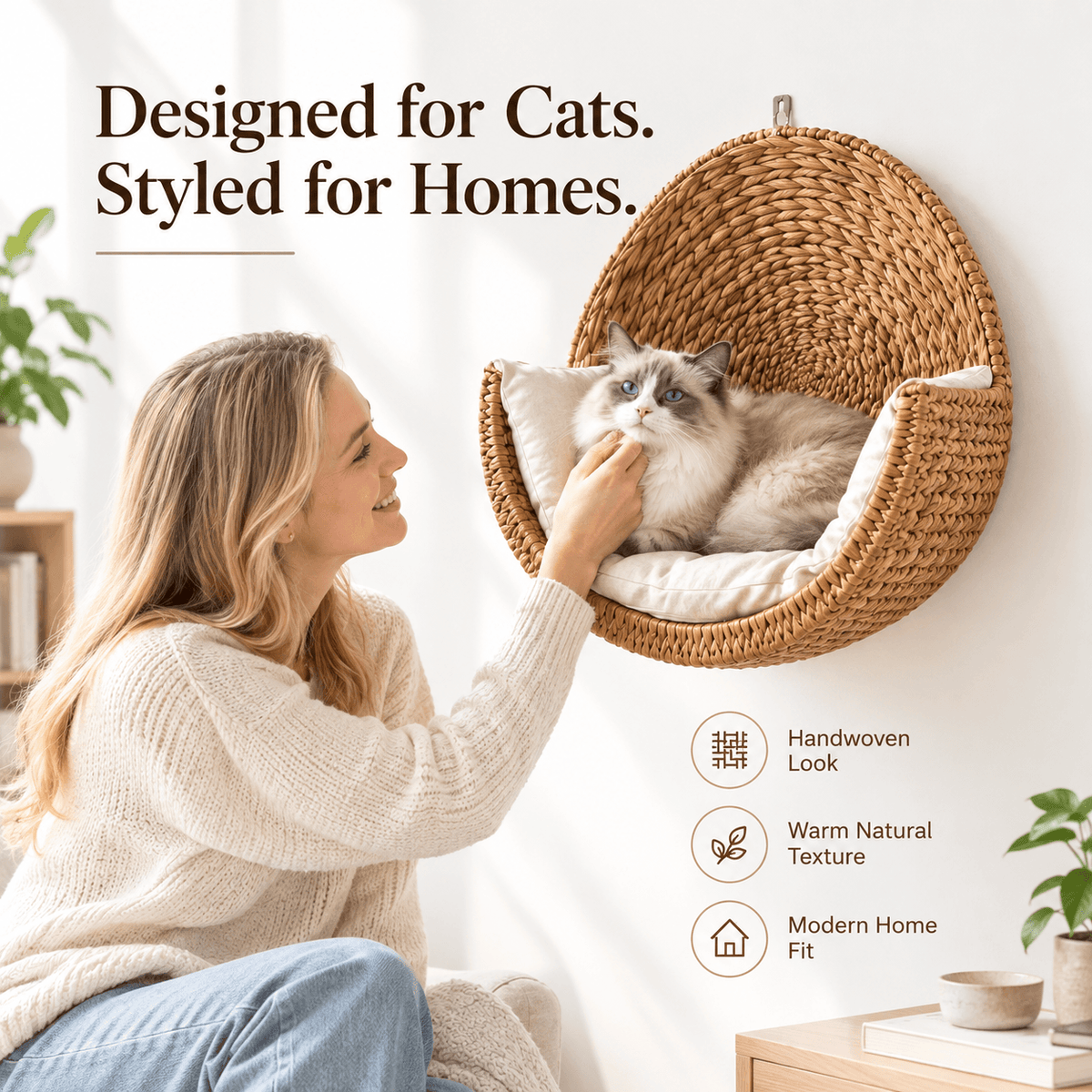 Purrfectly Cozy Handmade Hanging Cat Bed