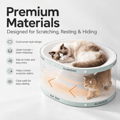 Cat Tunnel Scratch Bed & 3-in-1 Scratcher, Lounge & Play House