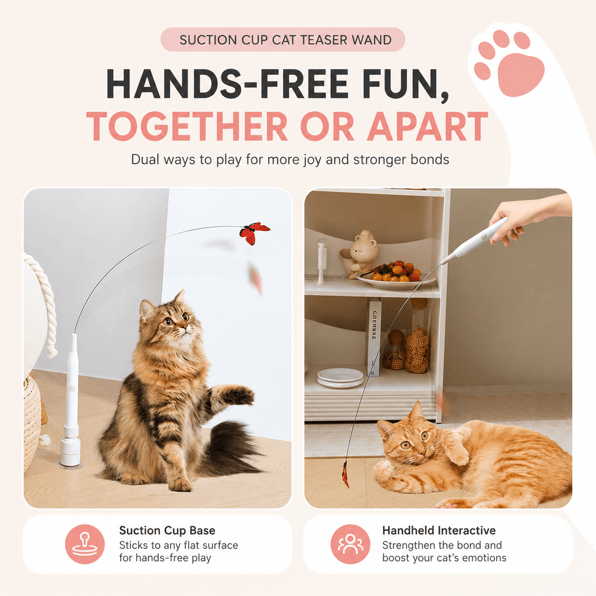Interactive Butterfly Cat Toy & Automatic 360° Rechargeable Self-Play Teaser