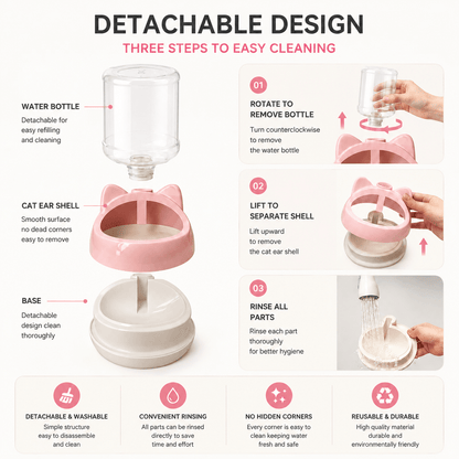 Automatic Self-Refill Gravity Water Bowl for Cats and Dogs