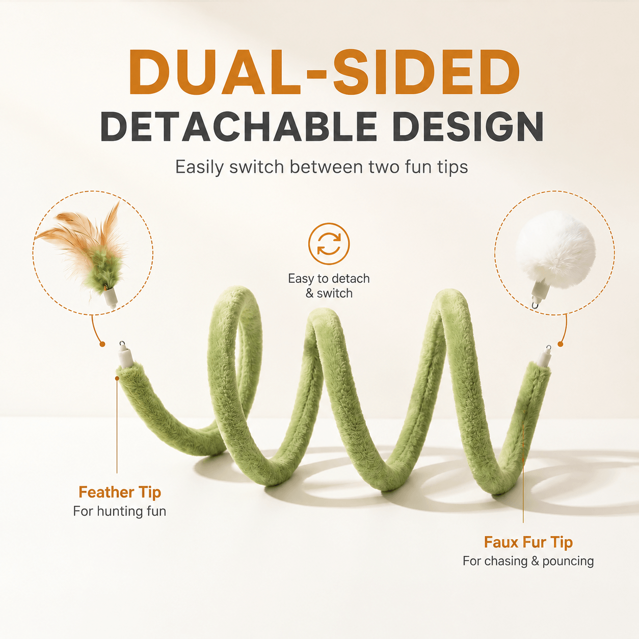 Foldable Spring Cat Tunnel with Interactive Feather Toys