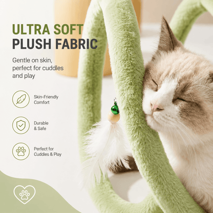 Foldable Spring Cat Tunnel with Interactive Feather Toys