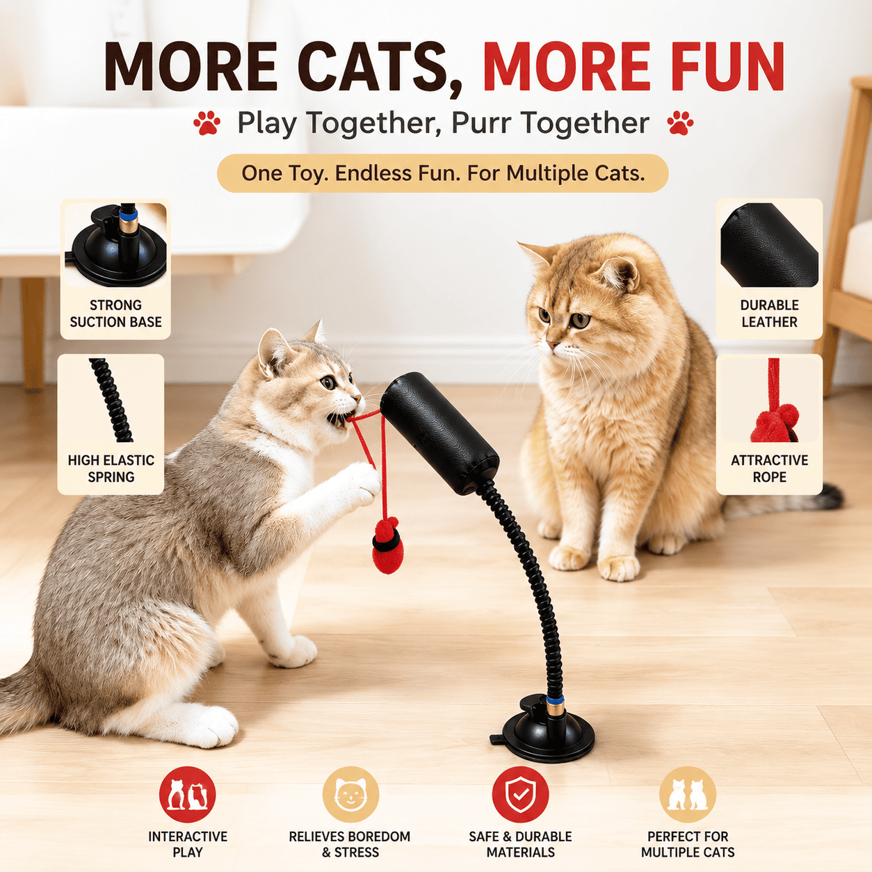 Interactive Cat Boxing Toy with Suction Cup and Spring
