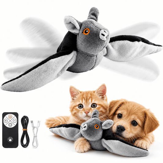 Interactive Flying Bat Cat Toy with Auto Flapping Wings