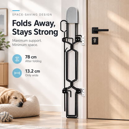 Retractable Dog Gate for Front Door & Tall Metal Pet Safety Barrier