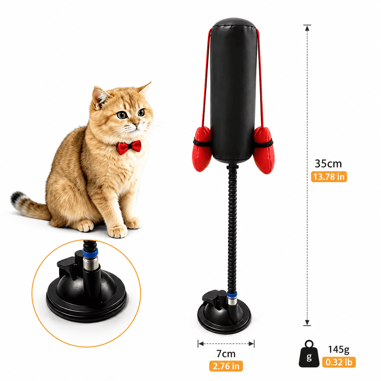 Interactive Cat Boxing Toy with Suction Cup and Spring
