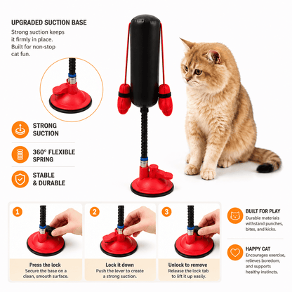 Interactive Cat Boxing Toy with Suction Cup and Spring