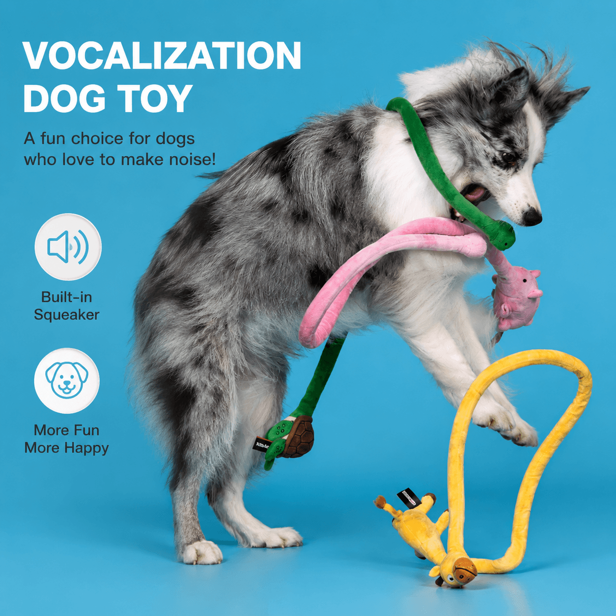 Long Plush Squeaky Dog Toy for Tug and Fetch - view 3