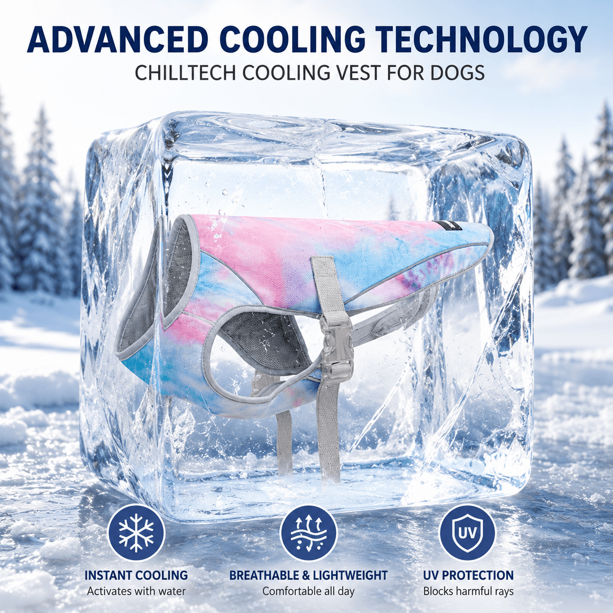 Dog Cooling Vest Hot Weather SPF 50 UV Protection - view 4