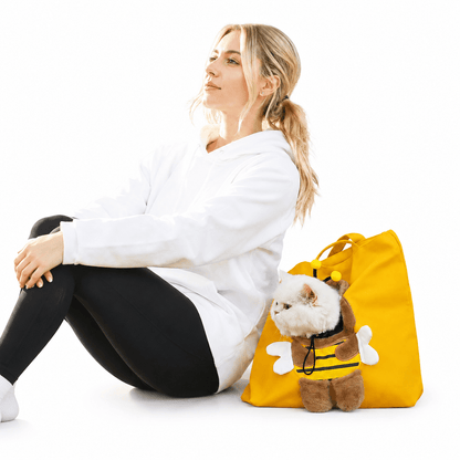 Cute Character Pet Carrier Tote Bag & Canvas Shoulder Bag for Cats & Small Dogs