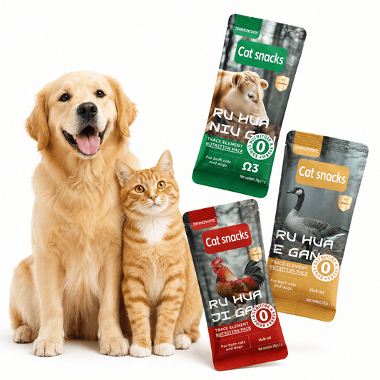 Trace Element Nutrition Pack for Cats & Dogs & Premium Meat Treats with Krill Oil & Fish Oil
