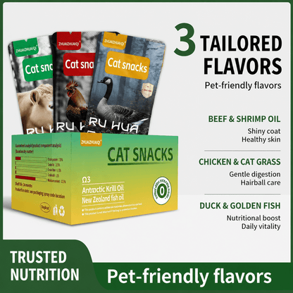 Trace Element Nutrition Pack for Cats & Dogs & Premium Meat Treats with Krill Oil & Fish Oil