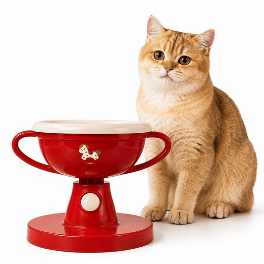 5-Level Adjustable Elevated Pet Bowl & 60° Tilt Feeding Bowl for Cats & Dogs