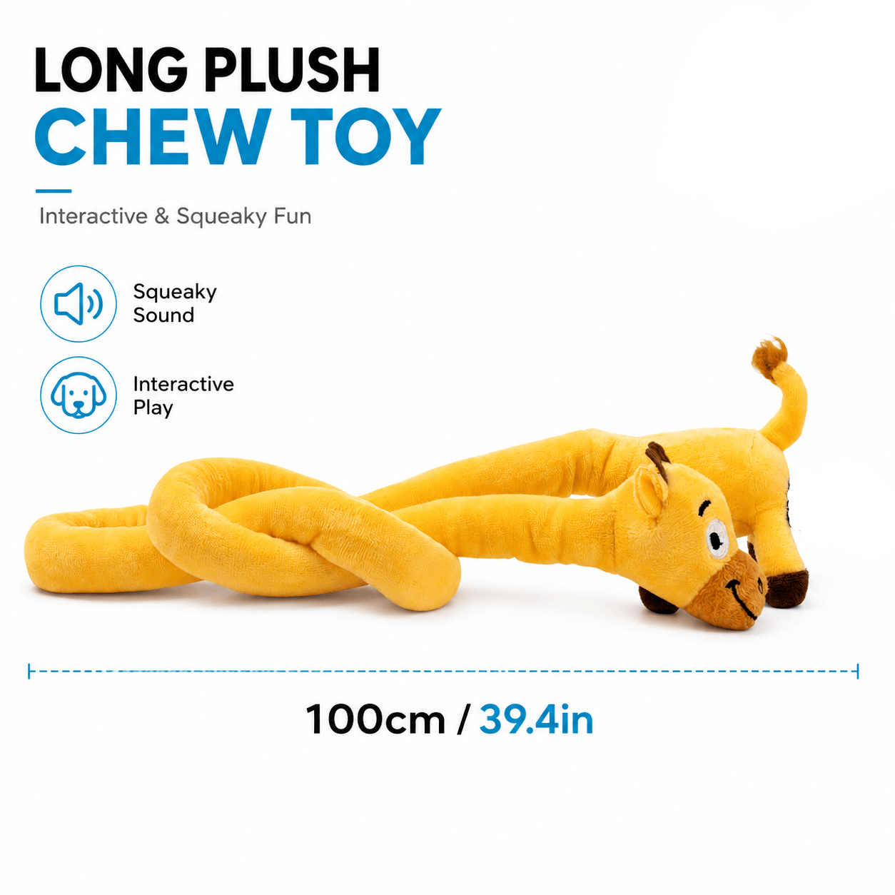 Long Plush Squeaky Dog Toy for Tug and Fetch - view 9