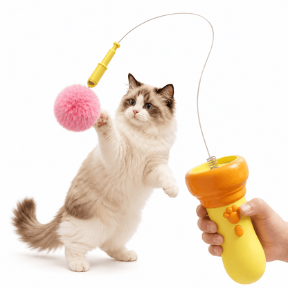 Electric Cat Teaser Toy - Auto Wand with Plush Ball for Indoor Cats