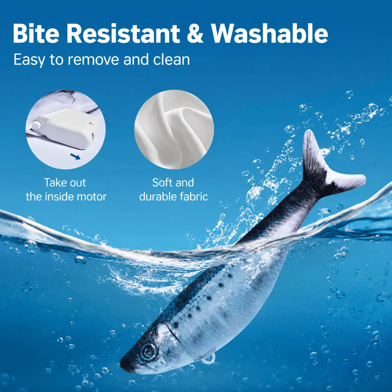 Electric Realistic Flopping Fish Cat Toys - 3 Pack Noblias Cat Toys  adult-cat-toy