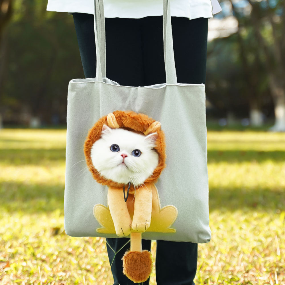 Cute Character Pet Carrier Tote Bag & Canvas Shoulder Bag for Cats & Small Dogs